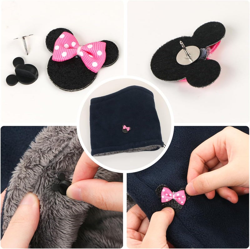 BENOSPACE 100Pcs PVC Rubber Mouse Ears Pin Backs Coat Tie Tack Mouse Head Pin Backs Lapel Pin Backs Clutch Backs Holder Clothes Pin Keepers for Replacement Varsity Uniform Badge Craft Making Accessory - Image 4